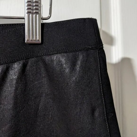 Eileen Fisher | front panel lamb leather leggings in black - Picture 7 of 12